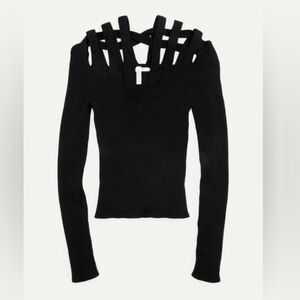 Sz S L H&M GLENN MARTENS RIB-KNIT CUTOUT TOP NWT